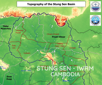 Map – Topography of the Stung Sen river